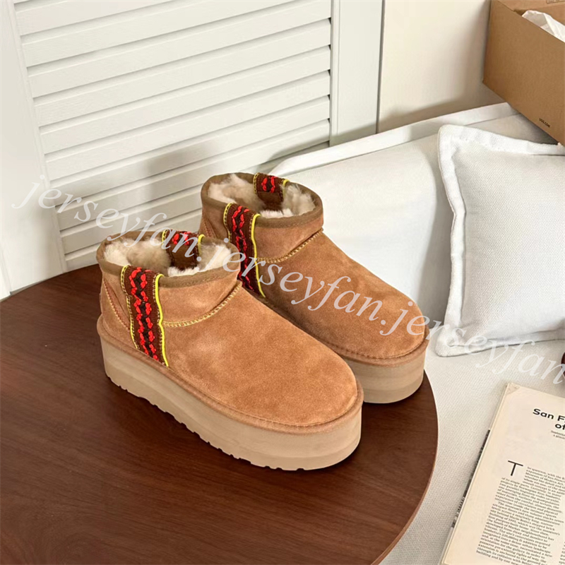 Bottes de neige pour femmes, semelles épaisses, 35-40 EUR, bottes courtes de Style ethnique, 24984, avec sac à poussière ou boîte