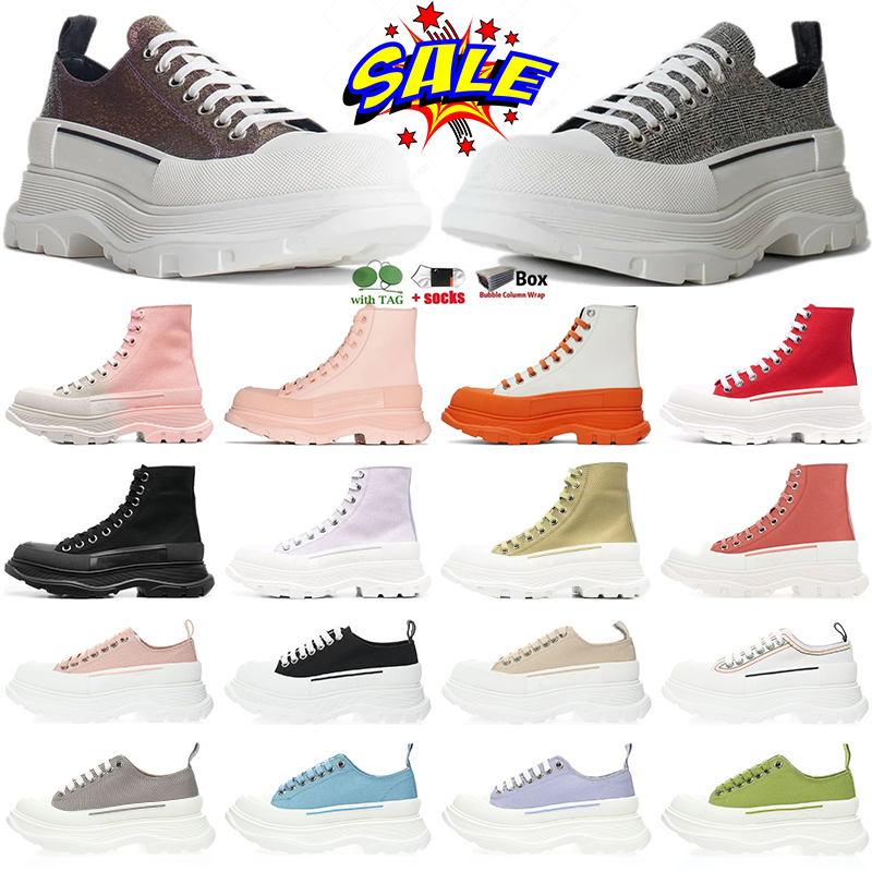 Designer Hommes Chunky Casual Chaussures Bottes Tread Slick Lace Up Sneaker Triple Noir Royal Rouge Plate-forme Basse Toile Fond Épais Caoutchouc