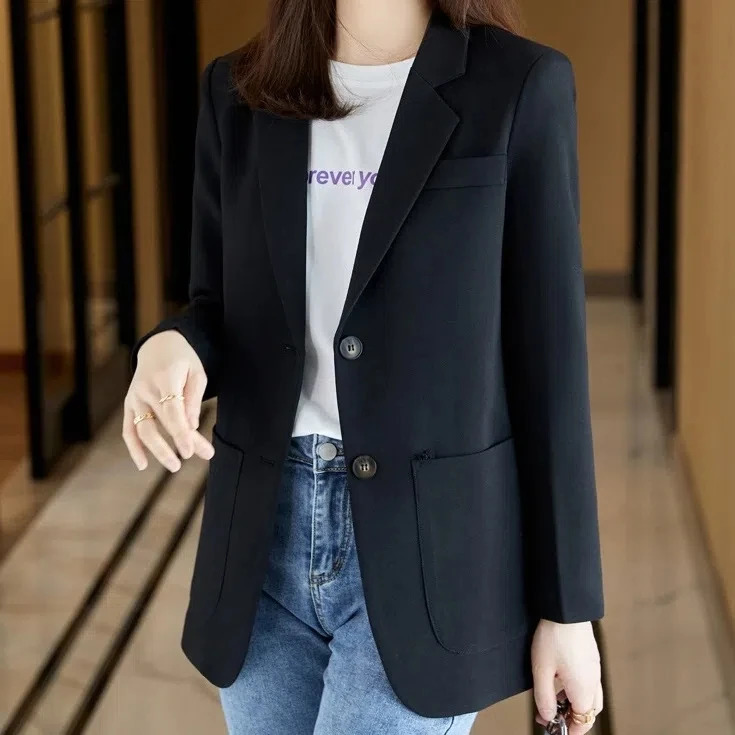 Womens Jackets Women Suit Jacket Top Korean Loose AllMatch Coat Spring Autumn MidLength Blazer Casual Small 231018