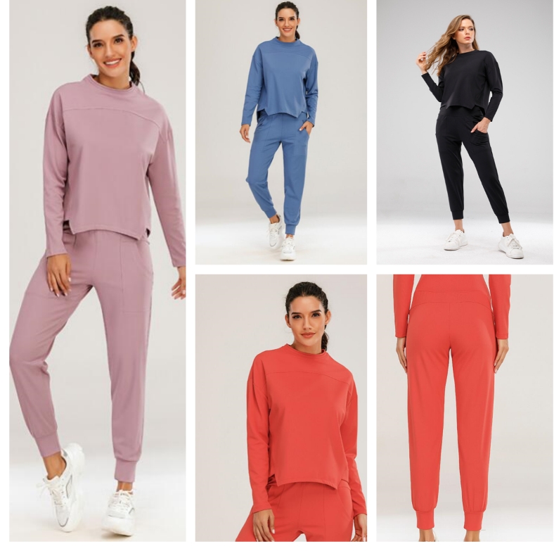 UU-3394 New Yoga Suit Autumn and Winter Sports Shirt Fitness Outdoor Loose Running Pants Casual Sports Pants