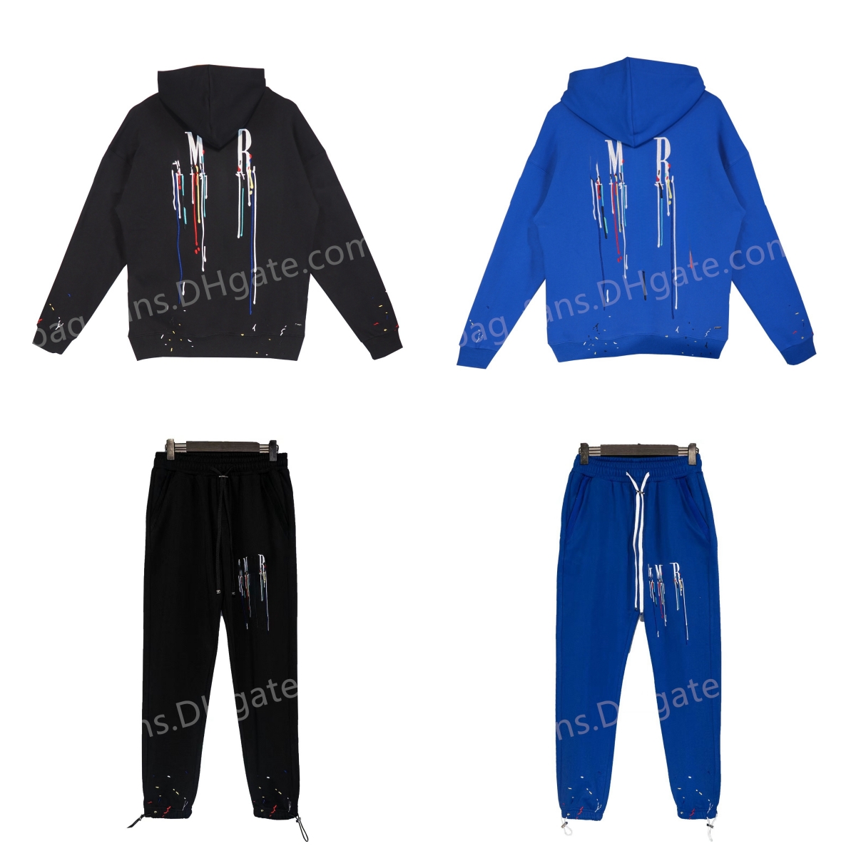 Fashion Designer Hoodies Pants Long Sleeve Sweatshirts with Embroider Splash-ink for Women Men MJ128996-image-810781894