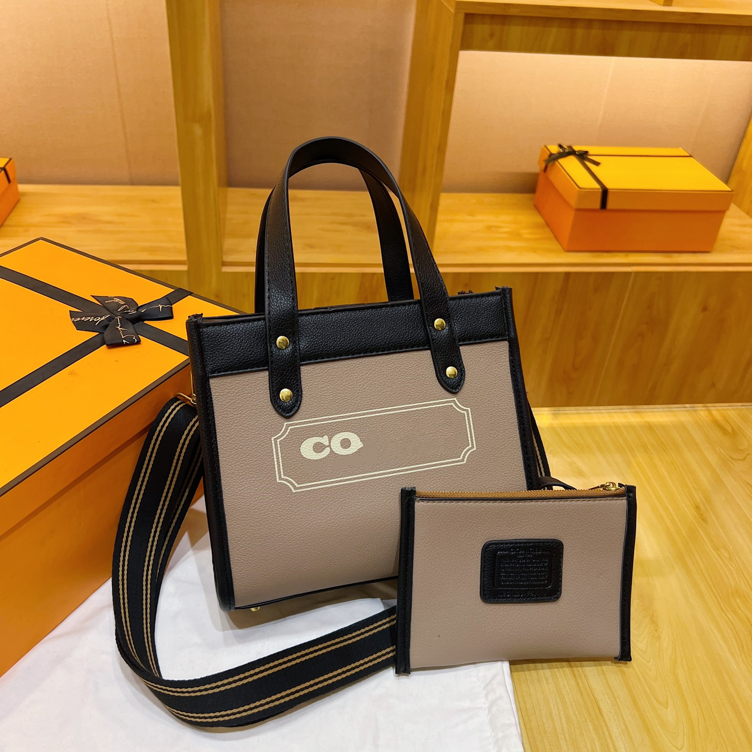 Luxury Tote Handbags High Quality Shopping Bags Embossing Flower Women Handbags Fashion the Tote Bags Genuine Leather Designer Bag 2pcs/set Mommy-image-913255011