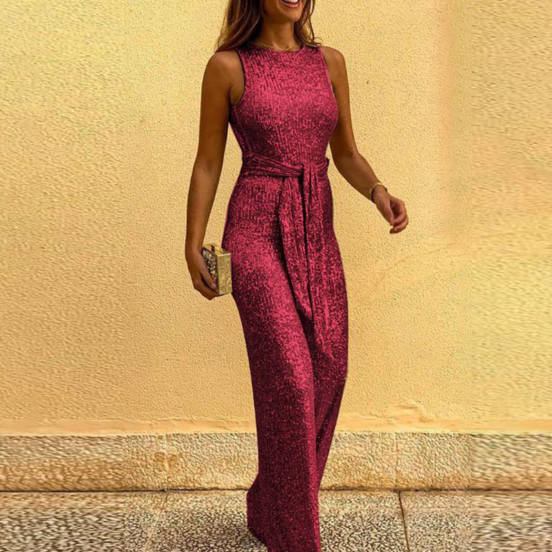 red gold Jumpsuits Prom Dresses black Sheer Neck Sequined backless Luxury African Plus Size Women Formal Evening Gowns Evening Dresses Prom Dress-image-913434330
