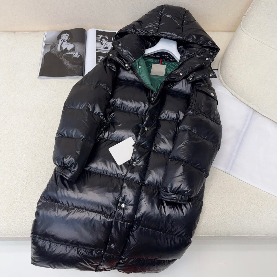 Mens designer jacket parker coat womens thickened down jacket medium length hooded parkas smooth winter ultra thick white duck windbreaker-image-913654256