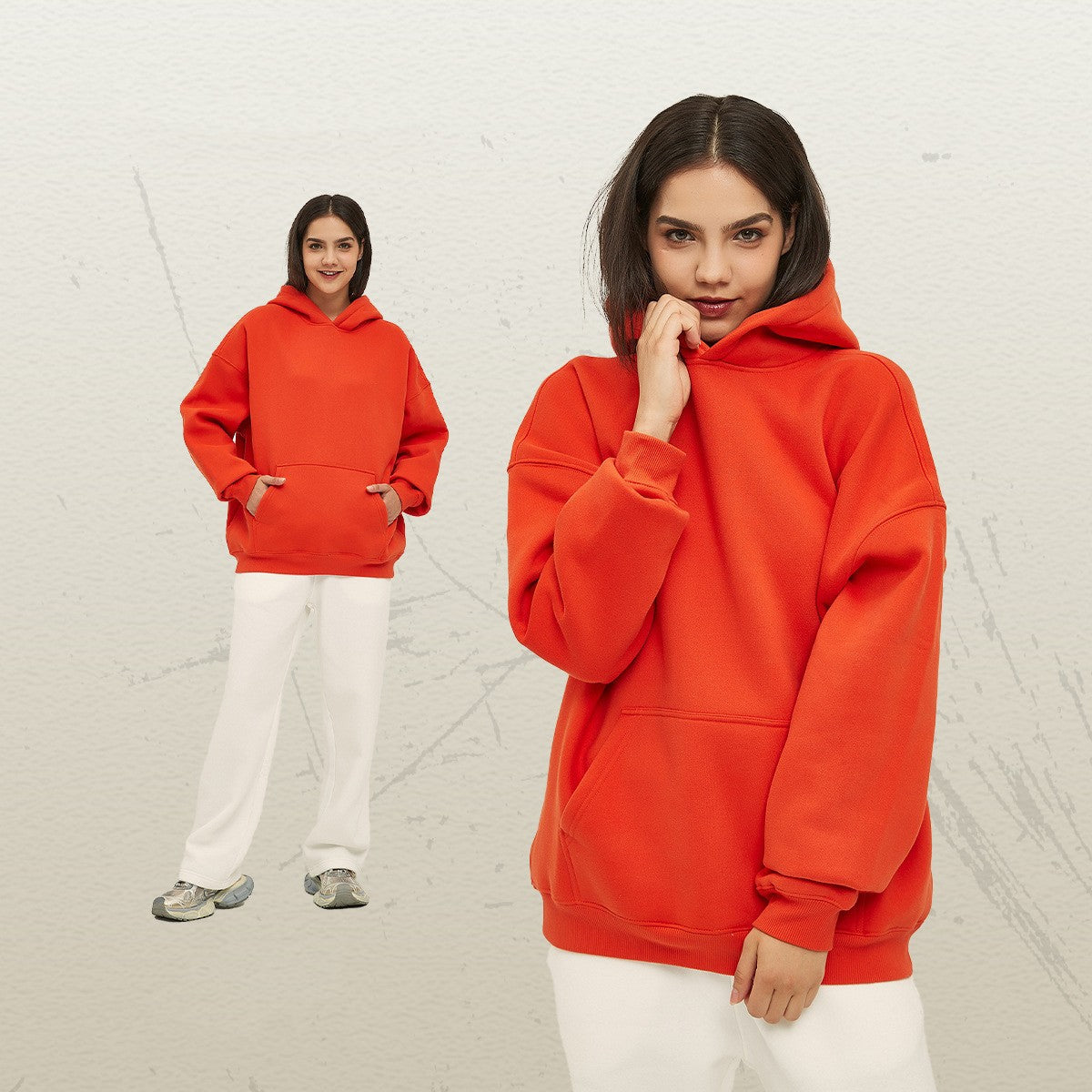 O23 Mens And Womens Unisex Fleece Hoodies Loose Pullover Casual Pants Set
