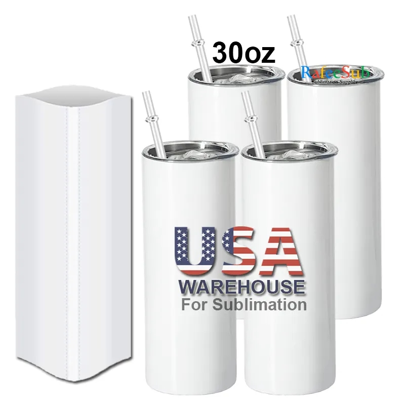 30oz Water Bottles Sublimation Blanks Straight Straw Cup Heat Preservation Couple Simple Stainless Steel Car Large Capacity Male And Female Stude