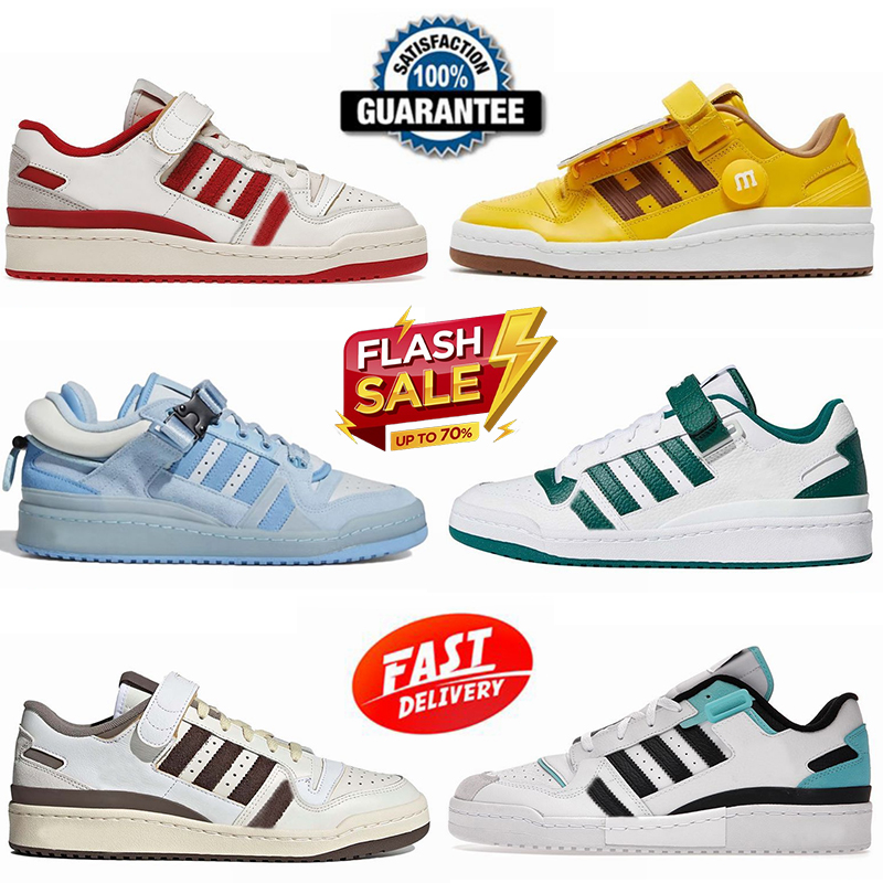 Forum Low Casual Chaussures Hommes Formateurs Bad Bunny X Forum Boucle Low Hommes Femmes Sports Sneakers Core Noir Blanc Home Alone Royal Blue Ou