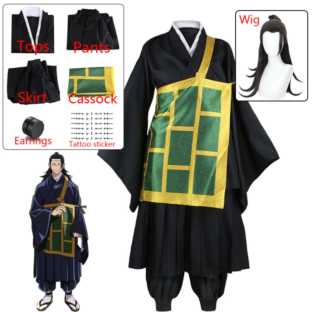 Costume de Cosplay Anime Jujutsu Kaisen Geto Suguru, Kimono noir, uniforme japonais, vêtements de fête d'halloween et de noël