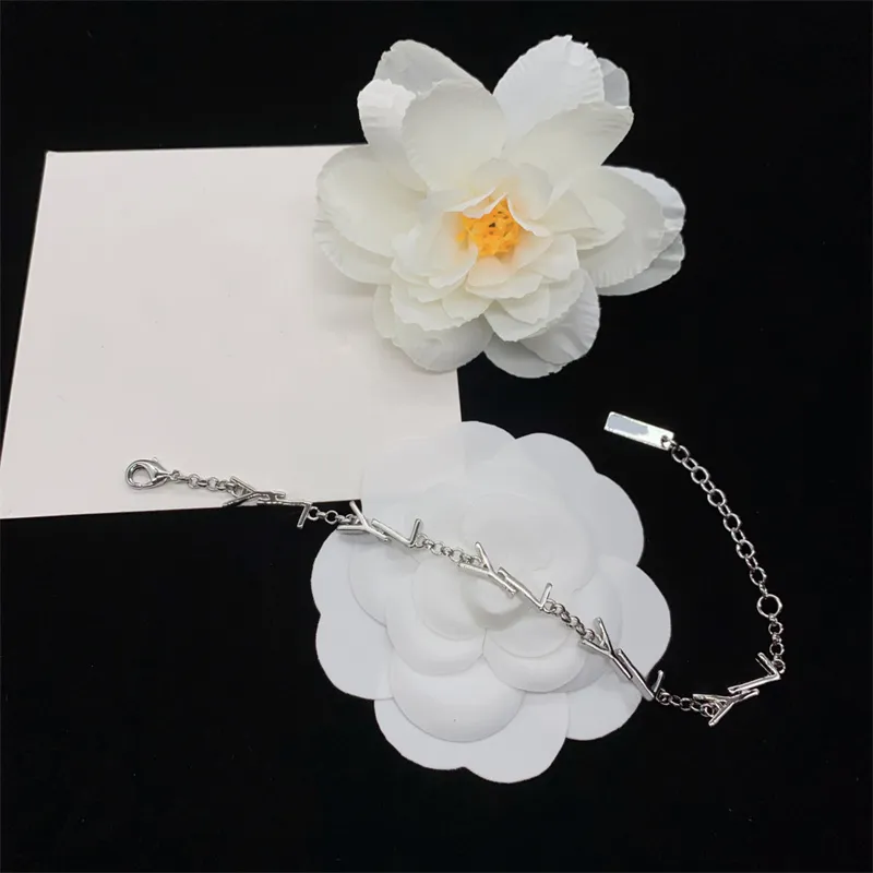 Designer Bracelet For Woman Gifts Letter Pendant Silver Charm Bracelet Fashion Womens Bracelets Necklace Luxury Jewelry For Party 2310201BF-image-913653893