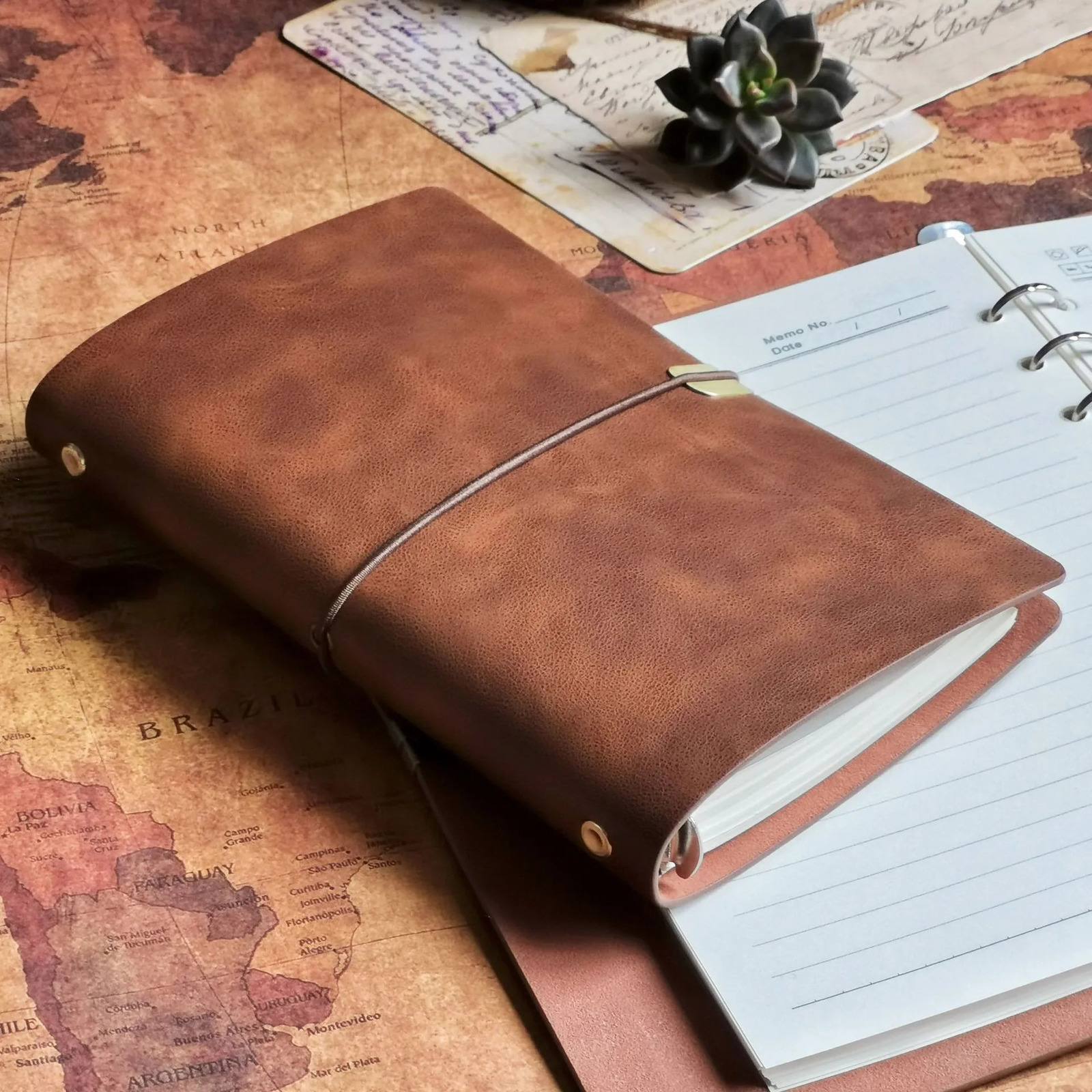 Notepads Retro A6/A5/B5 Soft Pu Leather Travel Journal Notebook 80 Sheets Loose-leaf Binder Diary Agenda Planner School Stationery 231020