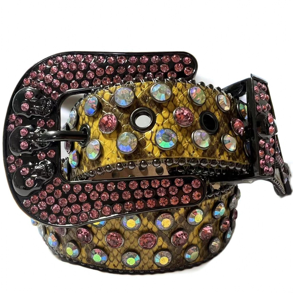 Classic Designer Bb Belt Simon Belts for Men Women Shiny diamond belt Gem skull scalp clasp rhinestones as gift-image-913975476