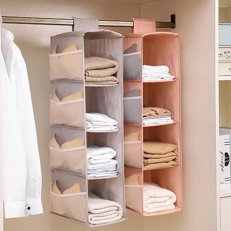 Storage Boxes 2 3 4Tier Wardrobe Hanging Bag Interlayer Drawer Type Clothes Hangers Holder Portable Organizer Closet