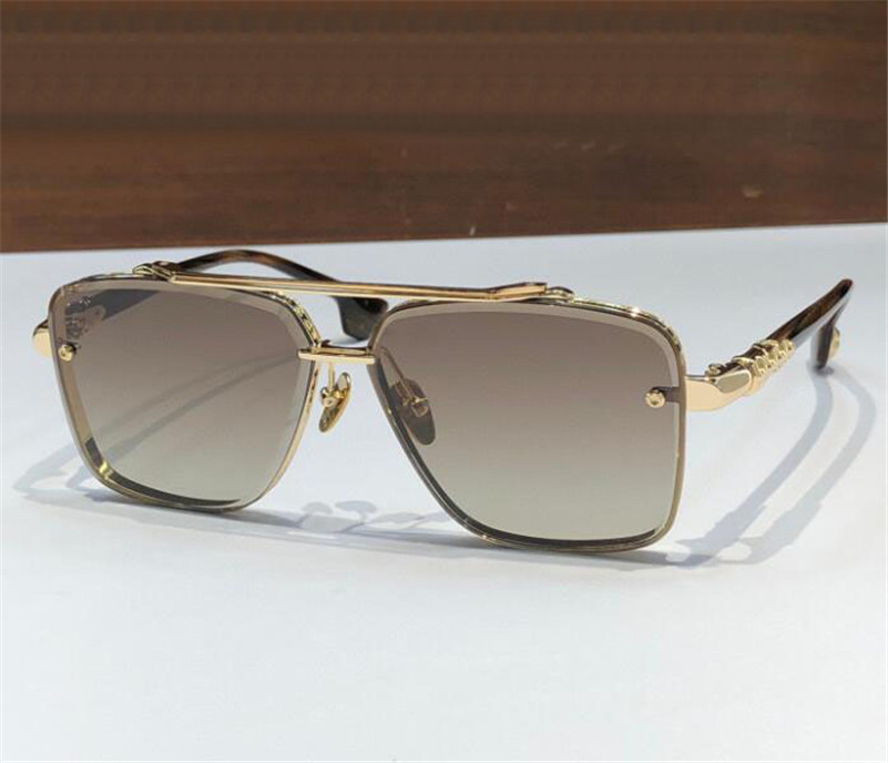 New fashion design square sunglasses 8239 exquisite K gold frame cut lens retro shape popular and generous style high end outdoor UV400 protectio-image-913917267
