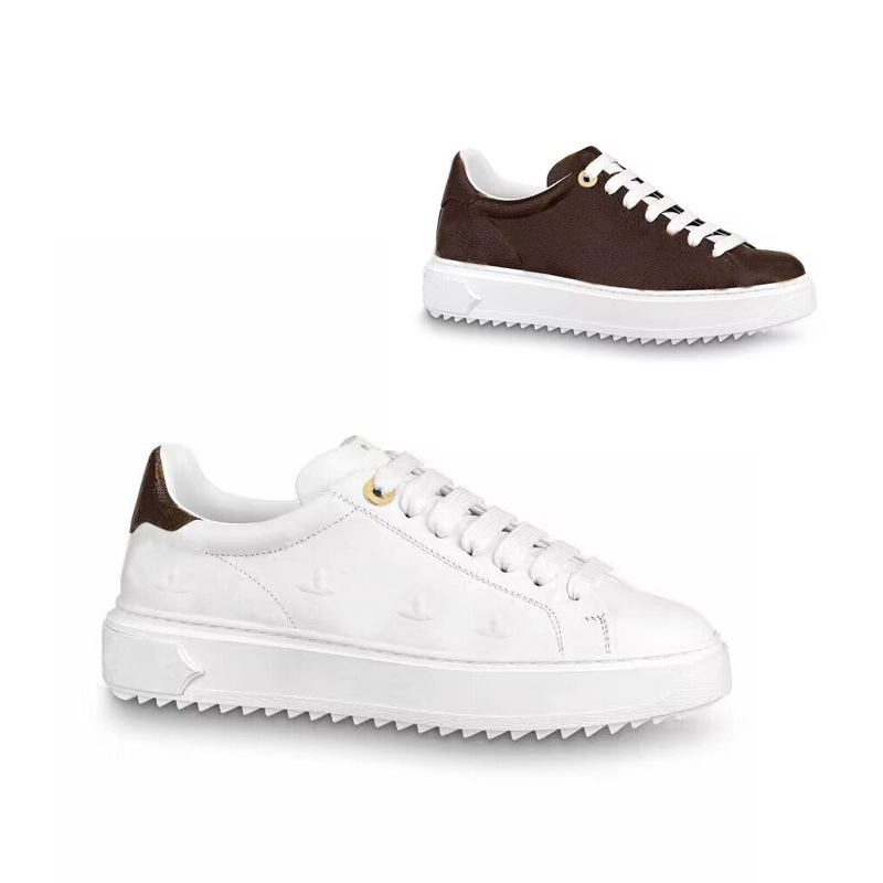 Casual shoes women designer SHoes Travel 100% leather lace-up sneaker fashion lady Running Trainers Letters woman shoe Printed Men gym sneakers s
