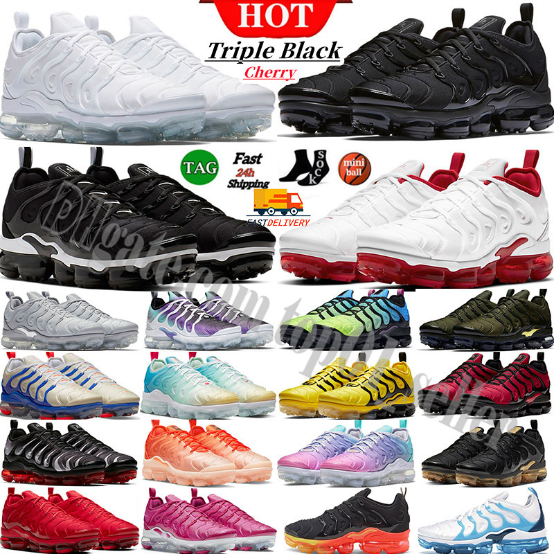 TN Plus Chaussures de course Hommes Femmes Triple Noir Rouge Blanc Argent Cerise Loup Gris Bred Frais Zebra Vert Olive Betrue Bubblegum Bone Bleu