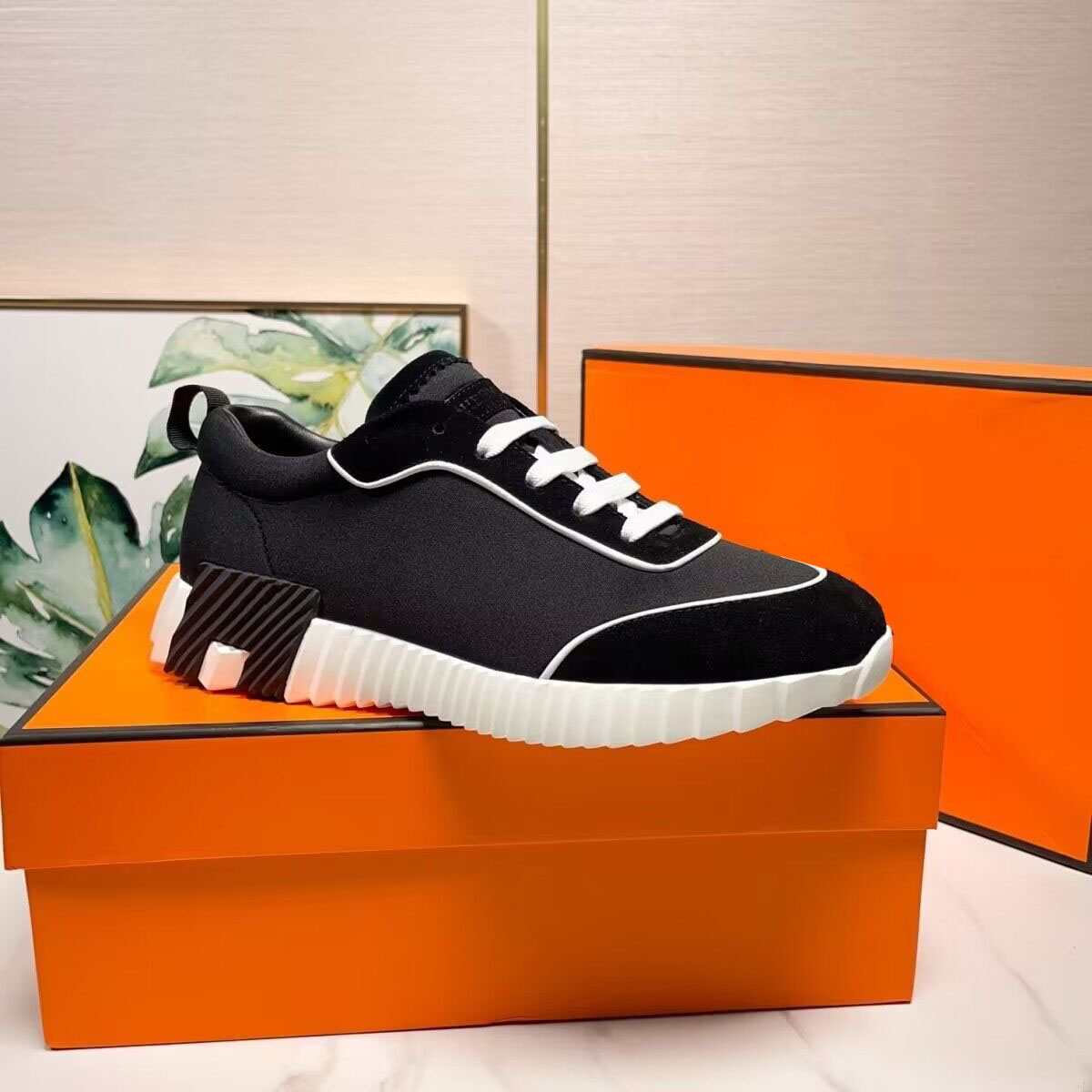 2023 Bouncing Sneakers Brand Designer Men casual shoes Technical Mesh Sports Rubber Sole Lace Up Casual Breath Lightweight Outdoor Trainers EU38-