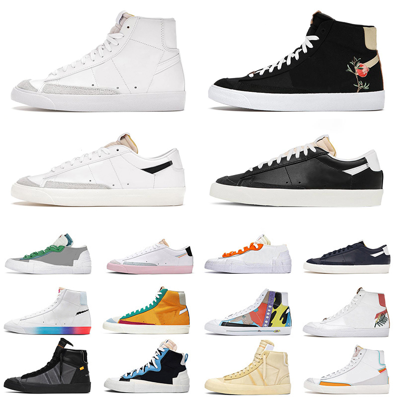 Mens Womens Casual Shoes Mid 77 Black White Multi Color Pink Foam Pacific Blue Kumquat Mosaic Trainers Platform Sneakers for Men and Women