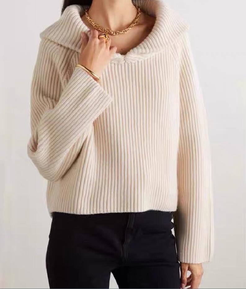 Kha * ite pull lâche et style paresseux design minimaliste épaissis et châle chaud tricot tricot