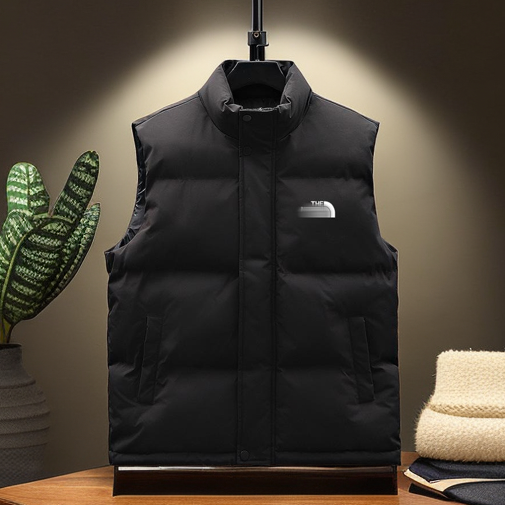 Mens Winter Vests: Warm Puffer Jacket Vest, Insulated Cotton Outerwear, Unisex Sleeveless Padded Coat, Solid Color Body Warmer for Outdoor Sports