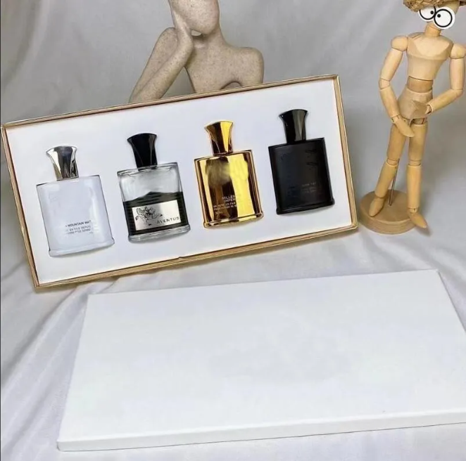 Perfume 4pcs set Incense Scent Fragrant Cologne Fragrance Men Aventus Silver Mountain Water Green Irish Tweed Millesime Imperial 30ml*4pcs With G-image-744874639