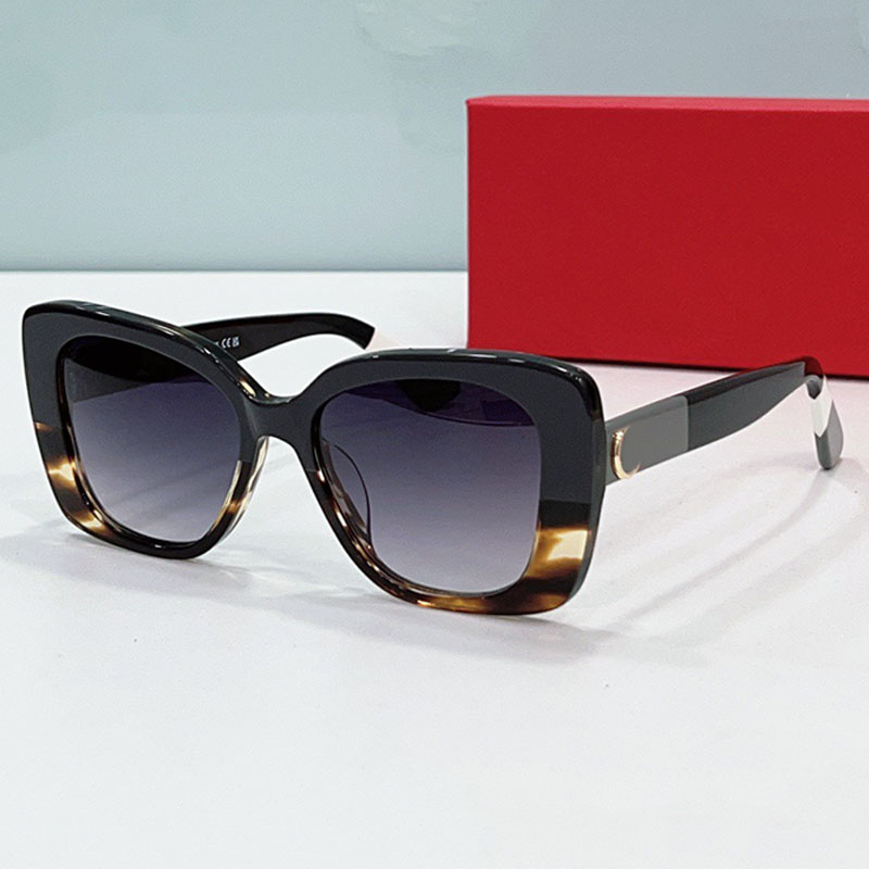 Oversize Lunettes de Soleil with logo CT0438 Fashionable mens and womens square plate frame with metal logo C gradient sunglasses leisure vacatio-image-914270416