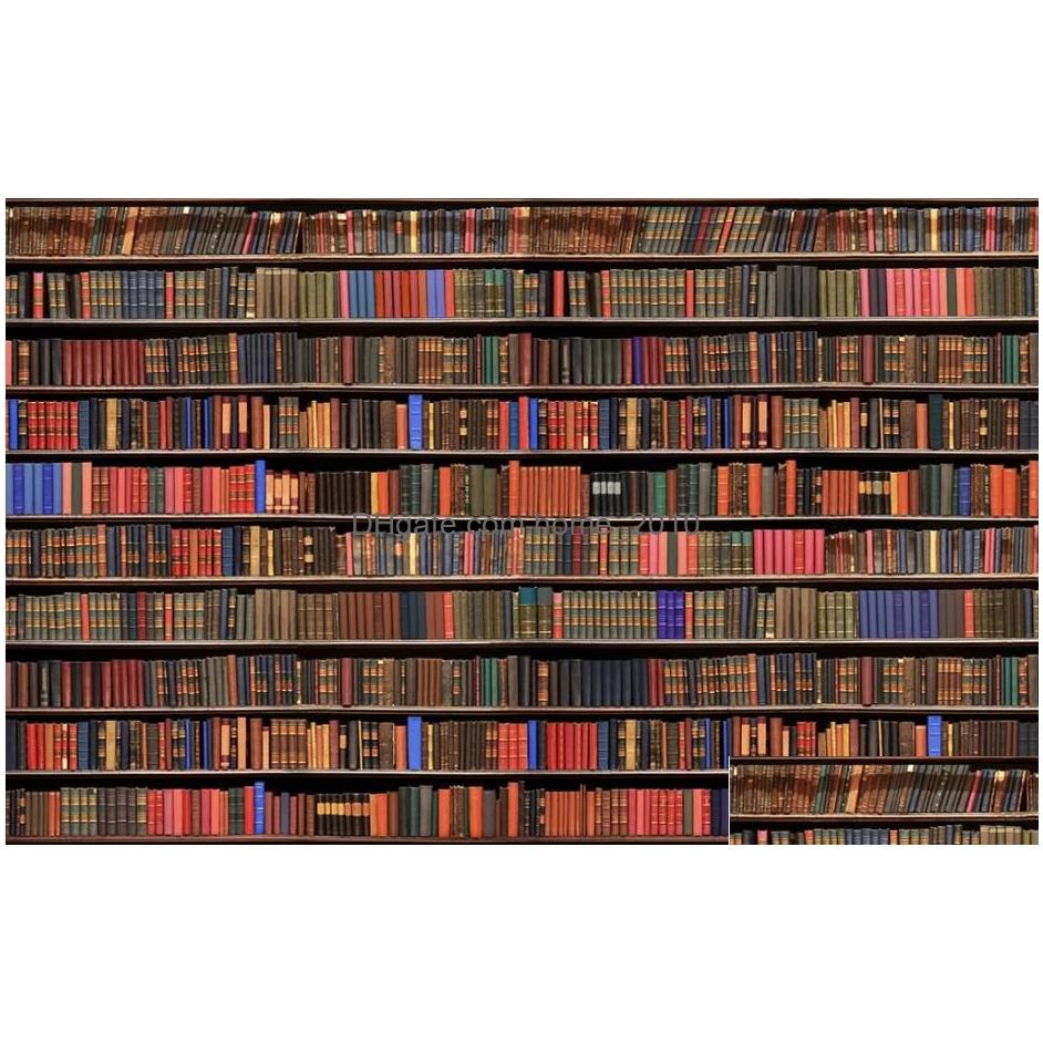 3d bookshelf bookcase background wall modern wallpaper for living room