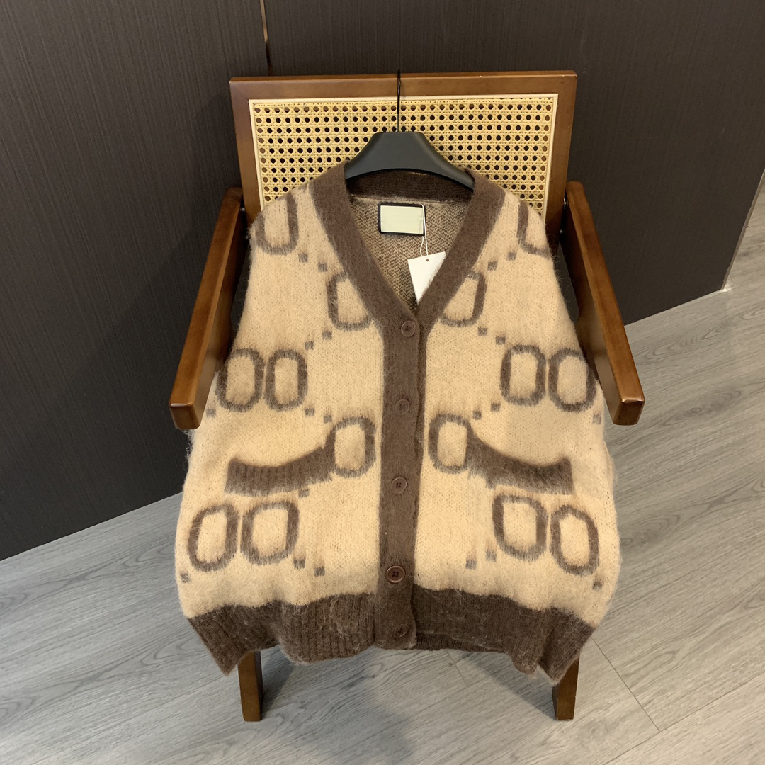 Classic Sweater Cardigan for Womens Knitted Sweater V-neck Sweaters Super Elastic Autumn Winter Wool Jackets Coats Keep Warm Top-image-824834726