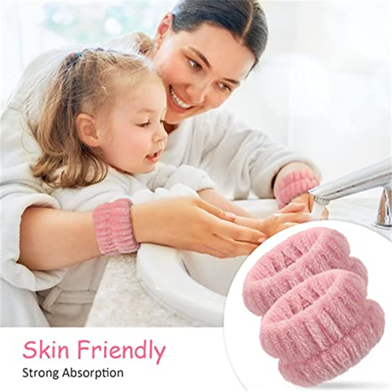 NEW Wrist Spa Washband Microfiber Wrist Wash Towel Band Wristband Scrunchies for Washing Face Absorbent Wrist Sweatband for Women Prevent Liquid from Spilling