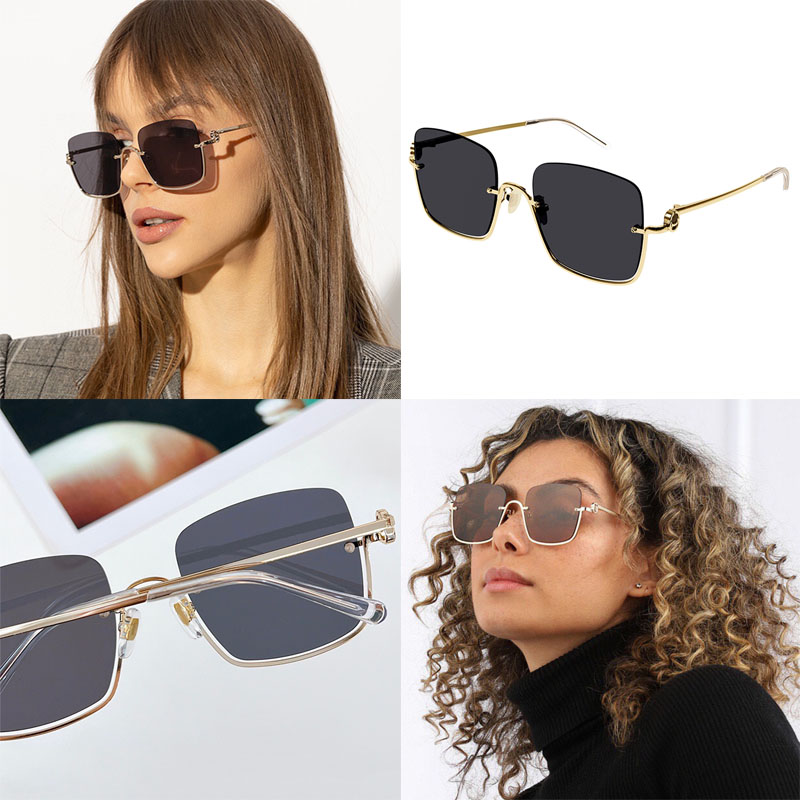 Square Designer Sunglasses GG1279S Mens and Womens Luxury Half Edge Metal Frame Gradient Pattern Lunettes de Soleil Leisure Vacation Driving with-image-914610733