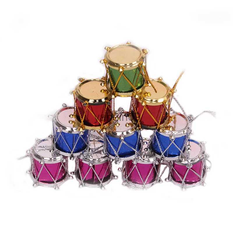 Christmas Decorations 12Pcs Xmas Small Drum Outdoor Christmas Tree Pendant Ornaments Mini DIY Gifts Box New Year Home Evening Party Decorations H-image-914601020
