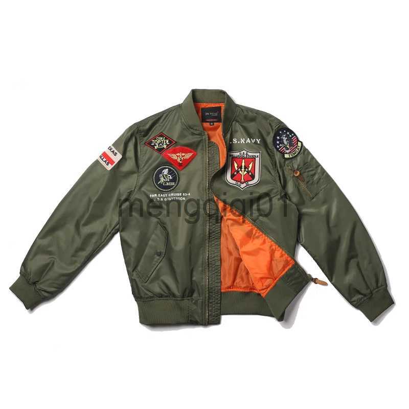 Men's Down Parkas Military USN Navy World War II spring and autumn pilot flght jacket baseball uniform men's bomber jacket windbreaker-image-914661972