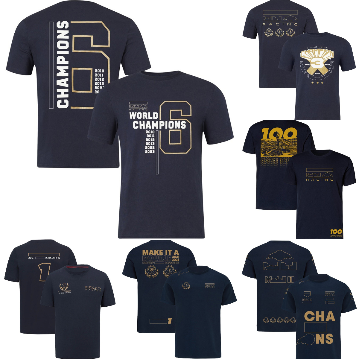 2023 New F1 World Champions T-shirt Formula 1 Driver's Champion T-shirt Racing Team Wins Souvenir Jersey Summer Men Women T-shirts-image-914639907