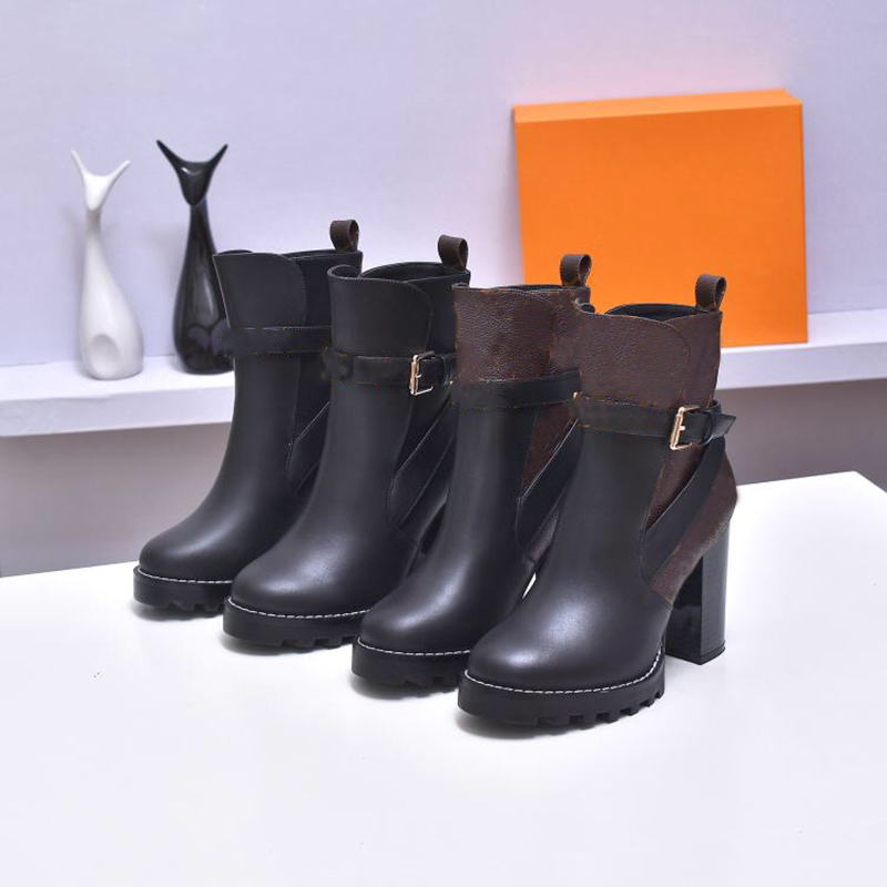 Luxury Designer Women's Boots Women's Ankle Boots Fashion Women's Autumn and Winter High Heel Short Sole Leather High Quality Shor-image-914593265