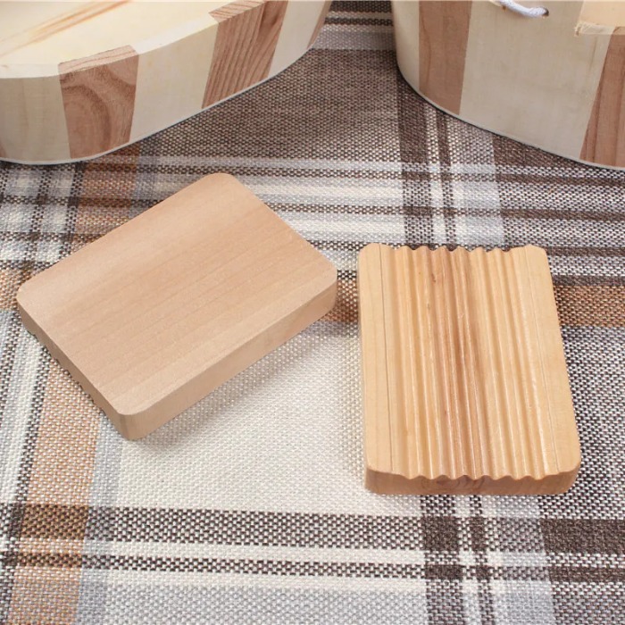 Wooden Natural Bamboo Soap Dishes Tray Holder Storage Soap Rack Plate Box Container Portable Bathroom Soap Dish Storage Box C0614G04