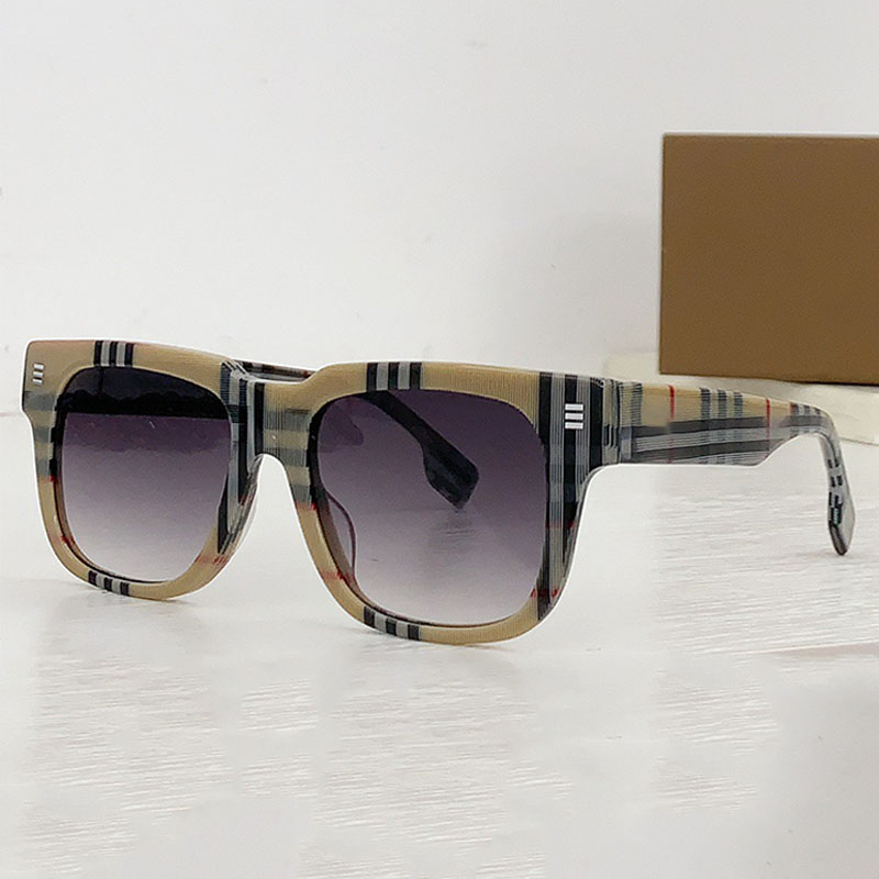 Square frame designer Lunettes de Soleil B4394 fashionable retro womens mens sheet frame checkered mirror legs gradient sunglasses casual vacatio-image-915030133