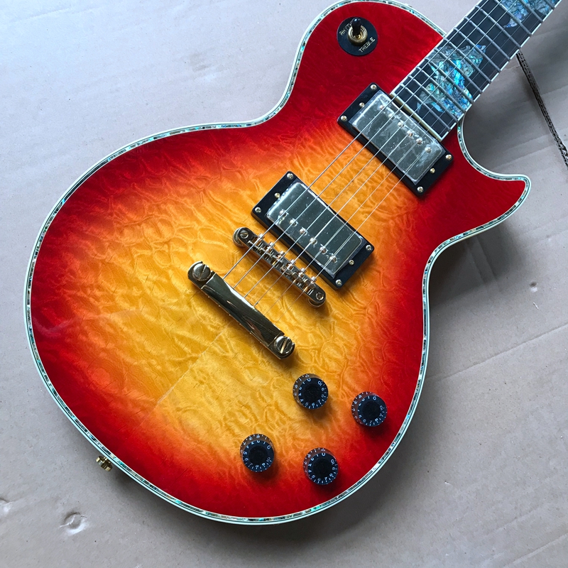 Free shipping! Selling high quality 6-string LP electric guitar, rosewood fingerboard yellow guitar