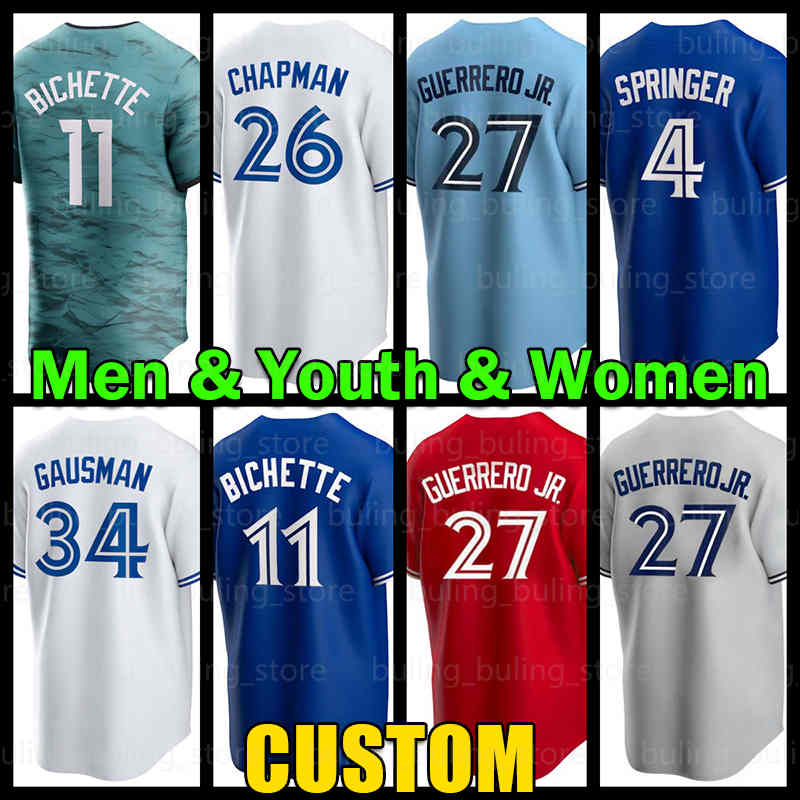 27 Vladimir Guerrero Jr Jersey 26 Matt Chapman Blue Jays Baseball George Springer 11 Bo Bichette 25 Daulton Varsho 36 Davis Schneider 99 Hyun-Jin Ryu 15 Whit Merrifield 