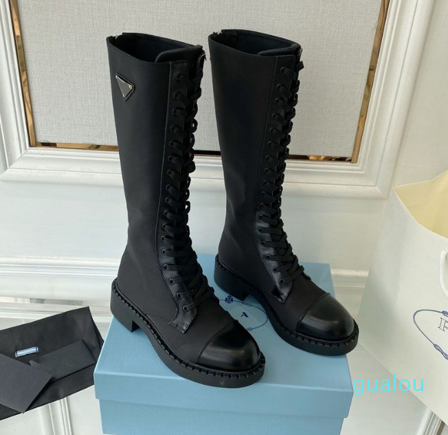 Top quality Women Boots Leather Shoe Combat White boot ada Women Knee-image-914982664