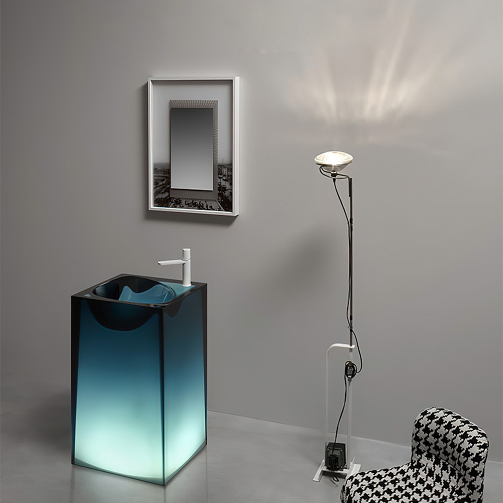 500x450x850mm Resin Acryli Bathroom Pedestal Washbasin Freestanding Transparent Sink Cloakroom Vanity Colored Vessel Basin RS3036-image-915313832