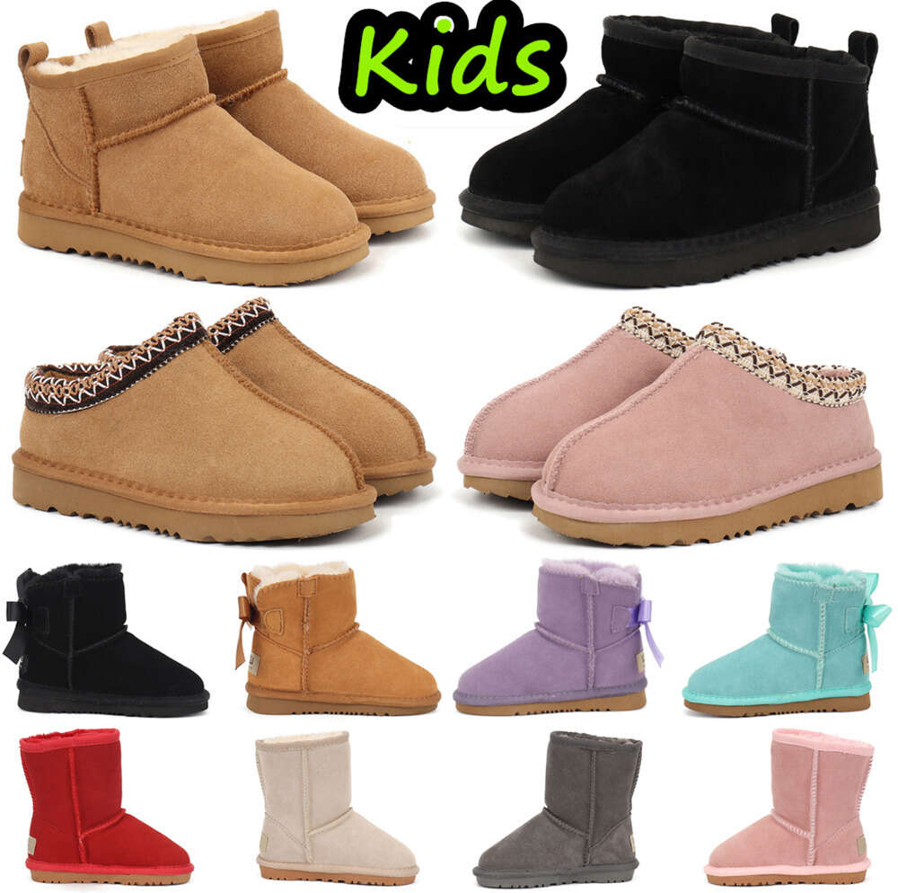 Kids Boots Kid Tasman Slippers Australia Children Snow Boot Winter Toddler Classic Ultra Mini Boys Booties Child Fur kid for Girls Baby with Bows-image-915358794