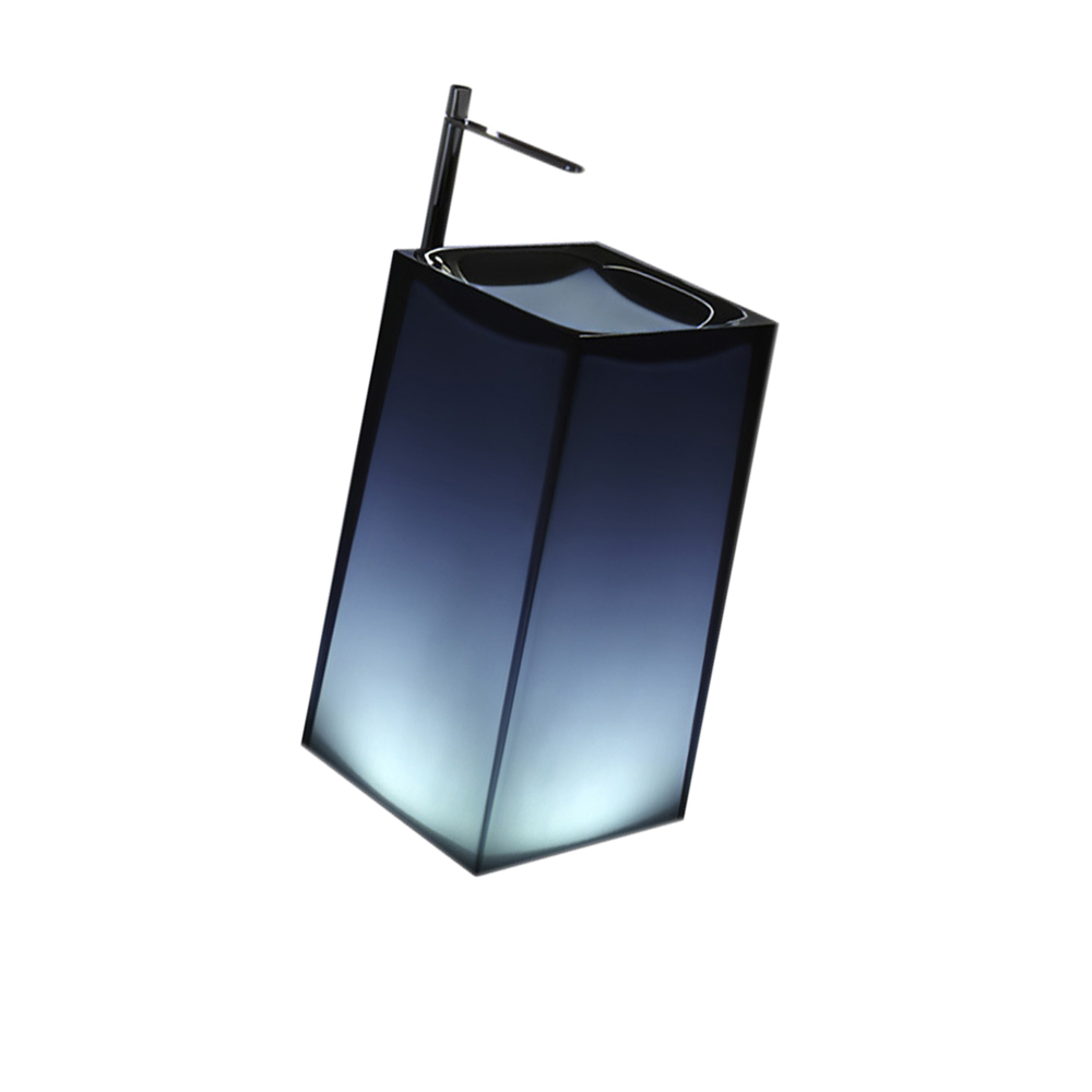 450*450*850mm Resin Acryli Bathroom Pedestal Washbasin Freestanding Transparent Cloakroom Vanity Colored Vessel Sink RS3035-image-915311387