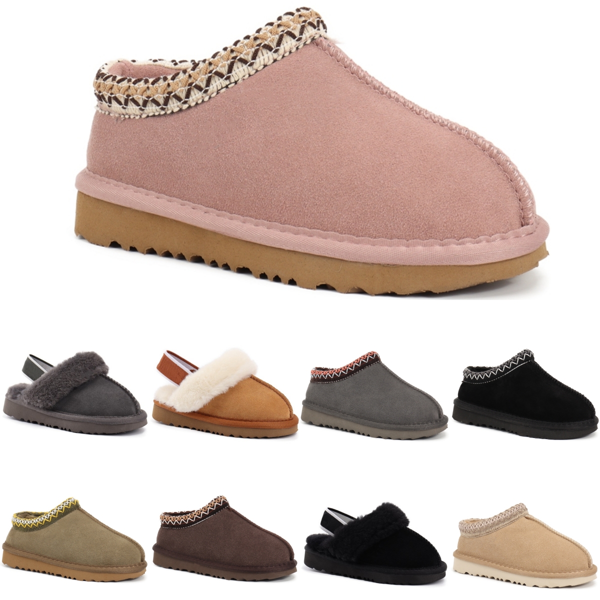 Kids Slippers Classic Winter Warm Clogs tasman Australie Slides Toddler Boots Children Clog Fluffy Fur Shoes Boys Girls Slipper Youth Kid bottes-image-887528391