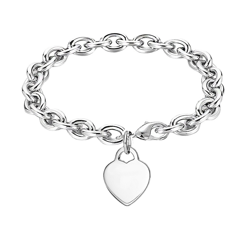 15mm coeur rond bracelets femmes en acier inoxydable couple chaîne bracelet bijoux de mode Saint Valentin cadeaux de Noël petite amie accessoires