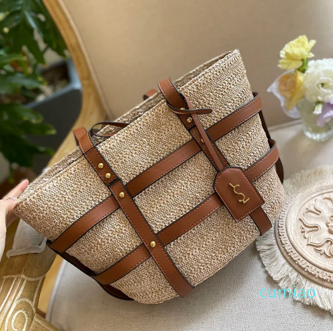 10A Straw Classic Shopping Bag Women Handbags Purses Designer Fashion Trend Summer Beach Large Tote Shoulder Bags Letter Crossbody-image-915690482