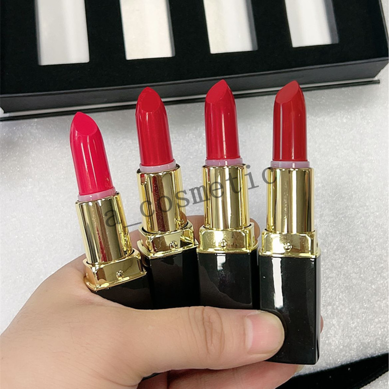 Brand Makeup Professional Matte lipstick set 4 color Lips cosmetic black tube 4pcs/kit-image-915862302