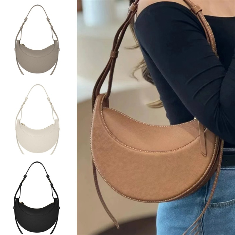 Numero Dix Luxurys shoulder bag women designer bag half moon tote crossbody bag fashion paris handbags baguette zip hobo purse smooth calf leather 