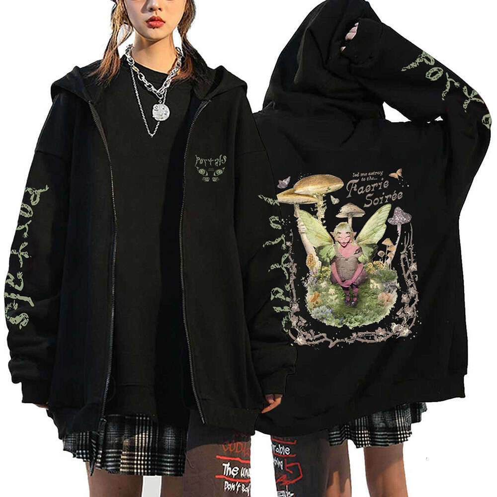 Melanie Martinez Print Ritsjassen Streetwear Casual Zip Up Hoodies Portals Tour Album Heren Sweatshirts Unisex Y K Kleding