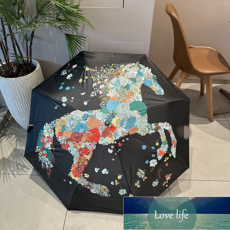 Top Automatic 3-Fold Vinyl Coating Anti-UV Sunshade Sun Umbrella and Rain Dual-Use K260224-image-1095330490