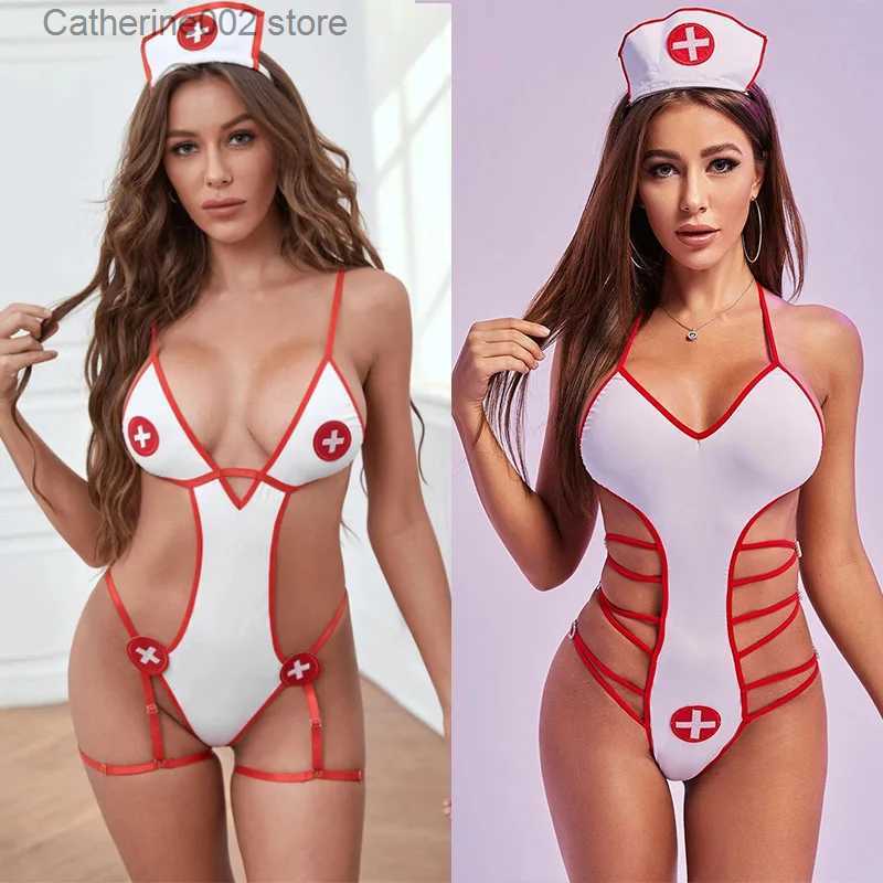 Sexy Set Plus Size Woman Underwear Sexy Lingerie Porno Nurse Cosplay Uniform Dress Women Lingerie Set Erotic Underwear Babydoll Come T231027-image-916298717