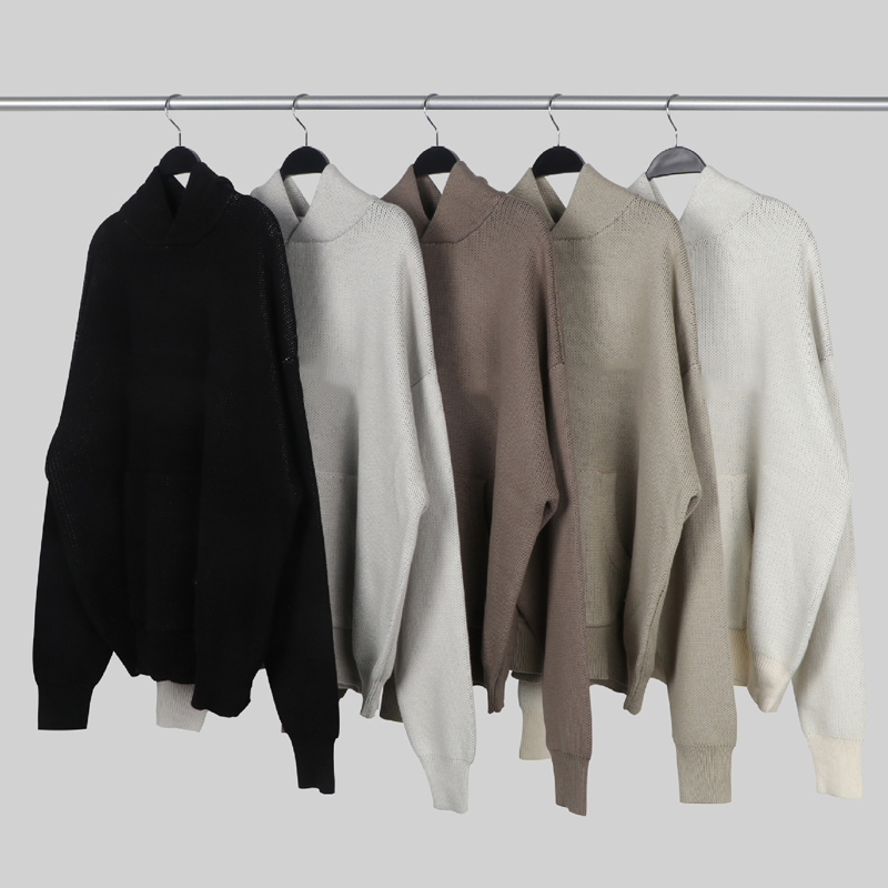 Hoodie casual loose off shoulder sweater long sleeve Hooded Sweat Shirt ES-image-802975975